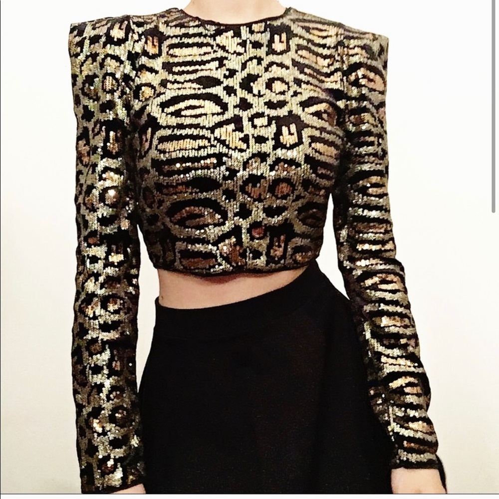 Zara sequin crop-top